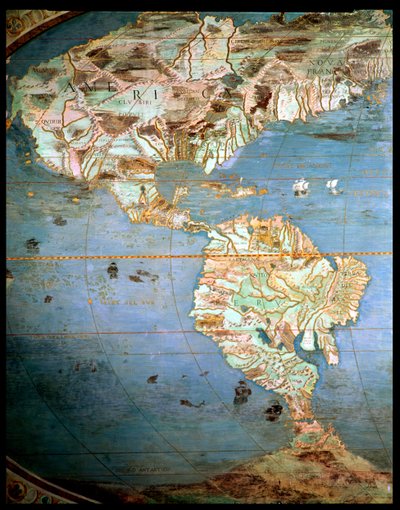 Map of North and South America, from the 